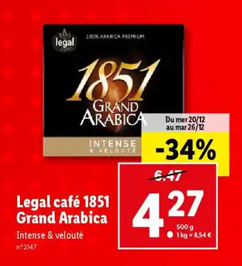 Lidl Legal café 1851 Grand Arabica offre