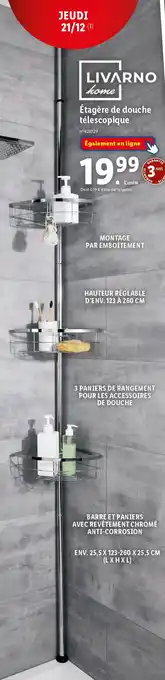 Lidl Étagère de douche télescopique offre