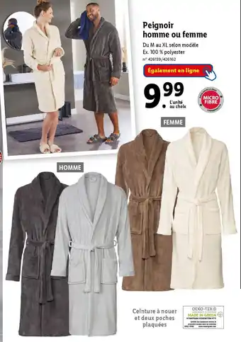 Promo Peignoir homme ou femme chez Lidl