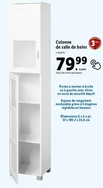 Lidl Colonne de salle de bains offre