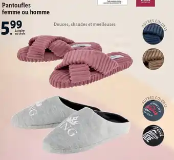 Lidl Pantoufles femme ou homme offre