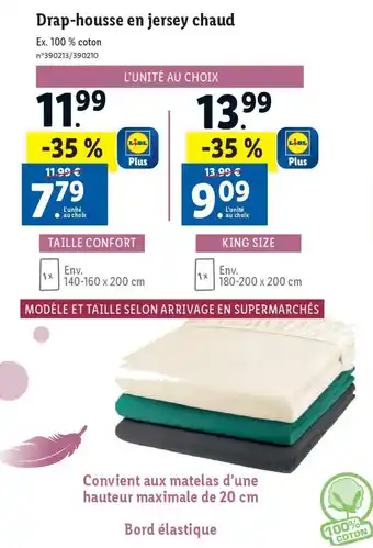 Lidl Drap-housse en jersey chaud offre