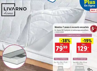 Matelas 7 zones à ressorts ensachés