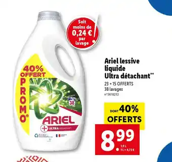 Lidl Ariel lessive liquide Ultra détachant** offre