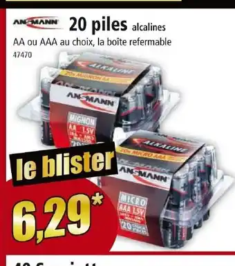 Norma 20 piles alcalines offre