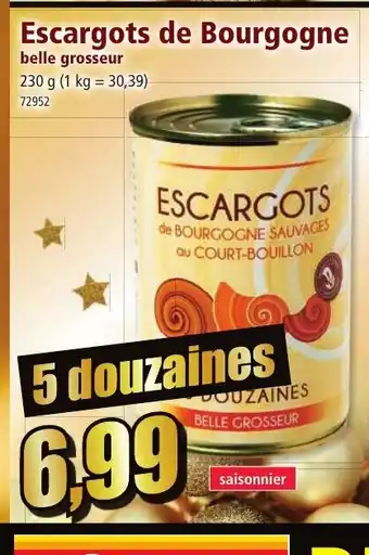 Norma Escargots de Bourgogne offre