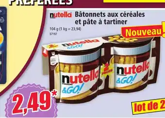 Norma Nutella Bâtonnets aux céréales offre