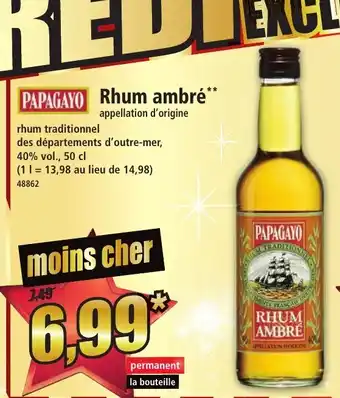 Norma PAPAGAYO Rhum ambré offre