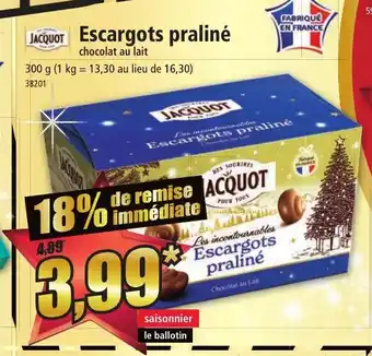 Norma JACQUOT Escargots praliné offre