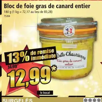 Norma Bloc de foie gras de canard entier offre