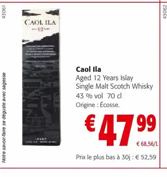 Caol Ila Aged 12 Years Islay Single Malt Scotch Whisky