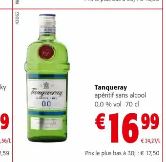 Colruyt Tanqueray apéritif sans alcool offre