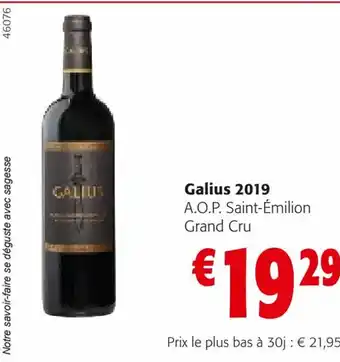 Colruyt Galius 2019 A.O.P. Saint-Émilion Grand Cru offre