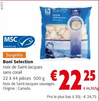 Colruyt Boni Selection noix de Saint-Jacques sans corail offre