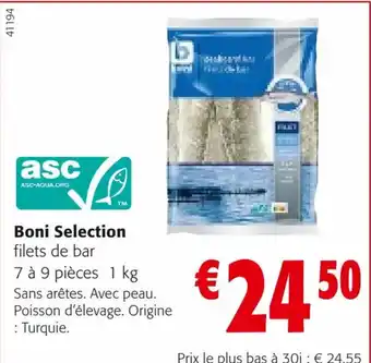 Colruyt Boni Selection filets de bar offre