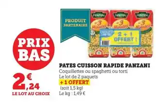 Hyper U PATES CUISSON RAPIDE PANZANI offre