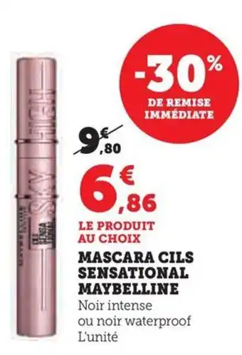 Hyper U MASCARA CILS SENSATIONAL MAYBELLINE offre