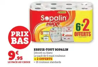 Hyper U ESSUIE-TOUT SOPALIN Décoré ou blanc offre