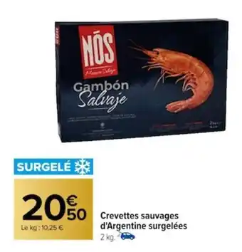 Carrefour Crevettes sauvages d'Argentine surgelées 2 kg. offre