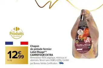 Carrefour Chapon de pintade fermier Label Rouge(m) CARREFOUR EXTRA offre