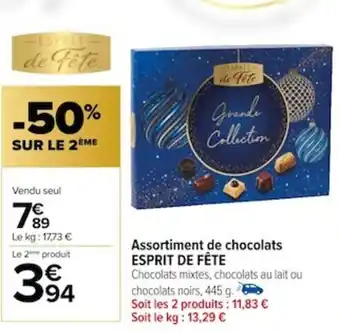 Carrefour Assortiment de chocolats ESPRIT DE FÊTE offre