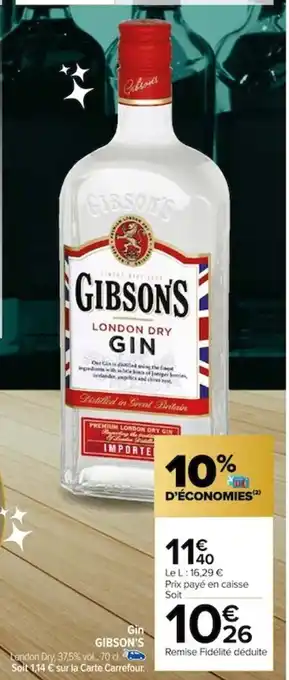 Carrefour Gin GIBSON'S offre