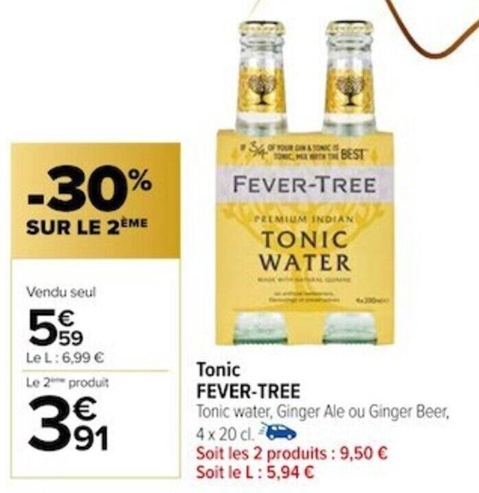 Promo Tonic FEVERTREE chez Carrefour