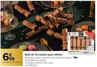 Carrefour Boîte de 12 crackers pour enfants offre