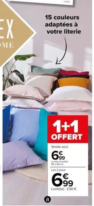 Carrefour Linge de lit "Uni coton" offre