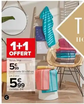 Carrefour Linge de toilette "Bath" ou "Sanaa" offre