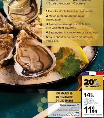 Carrefour Huîtres creuses (m) Calibre nº3. offre