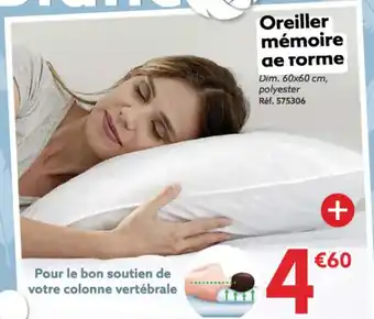 Gifi Oreiller mémoire de Torme offre