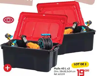 Gifi Malle 40Lx2 Dim. 58x38,5x34cm Réf. 621219 offre