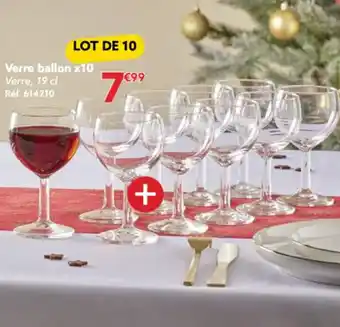 Gifi Verre ballon x10 Verre, 19 cl Réf. 614210 offre