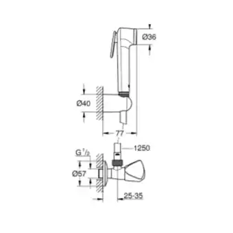 Brico Cash Grohe tempesta-f trigger spray 30 ensemble avec robinet d'arrêt 1 jet, chromé (27514001) offre