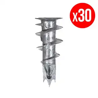 Brico Cash Sachet de 30 chevilles autoperceuses fischer 520181 métal gkm-s - pour matériaux creux - 35 mm offre