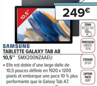 Gitem SAMSUNG TABLETTE GALAXY TAB A8 10,5" SMX200NZAAEU offre