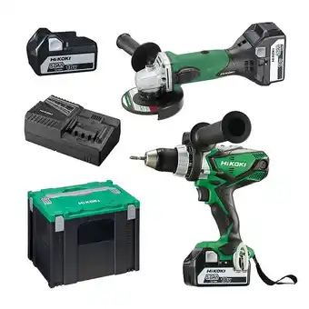 Bricorama Kit perceuse percussion & meuleuse hikoki kc18dllwaz - 18v - 92 nm - 5ah - ø125mm offre
