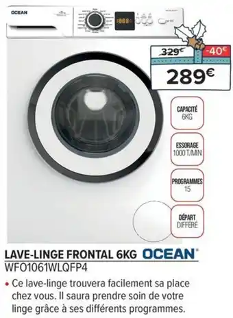 Gitem LAVE-LINGE FRONTAL 6KG OCEAN WF01061WLQFP4 offre