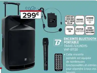 ENCEINTE BLUETOOTH PORTABLE TRAVELSOUND15-VHF-81130