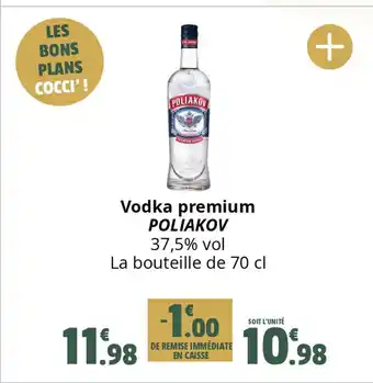 Coccimarket Vodka premium POLIAKOV 37,5% vol offre
