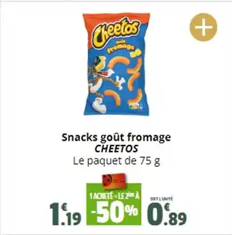 Coccinelle Supermarché Snacks goût fromage CHEETOS Le paquet de 75 g offre