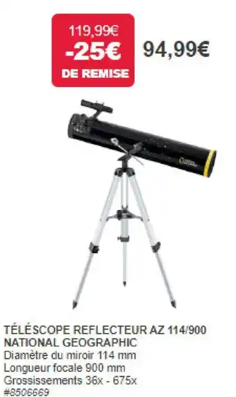 Costco TÉLÉSCOPE REFLECTEUR AZ 114/900 NATIONAL GEOGRAPHIC offre