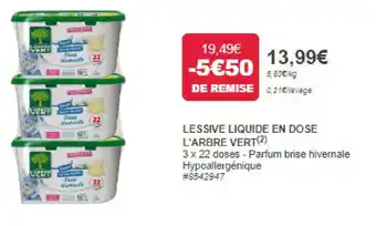 Costco LESSIVE LIQUIDE EN DOSE L'ARBRE VERT(2) offre