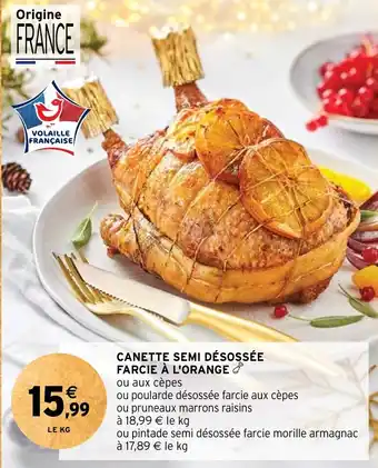 CANETTE SEMI DÉSOSSÉE FARCIE À L'ORANGE &