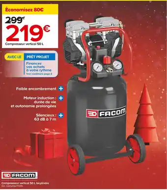 Castorama Facom compresseur vertical 50 l bicylindre offre