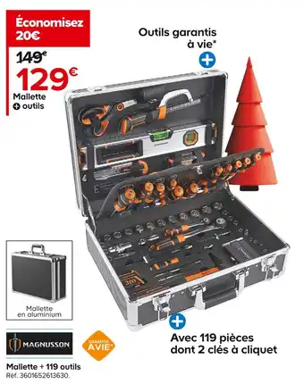 Castorama Magnusson mallette + 119 outils offre