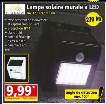 Norma I-glow lampe solaire murale à led offre