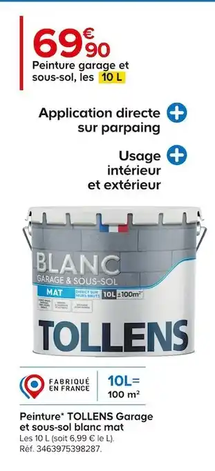Castorama Tollens peinture* garage et sous-sol blanc mat offre