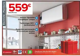 Castorama Ariston chauffe-eau vélis dry wi-fi dr 80 l offre